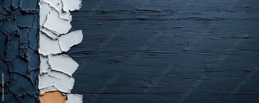 Poster grungy abstract background idea. close-up of textured paint layers on a wall, showcasing peeling and