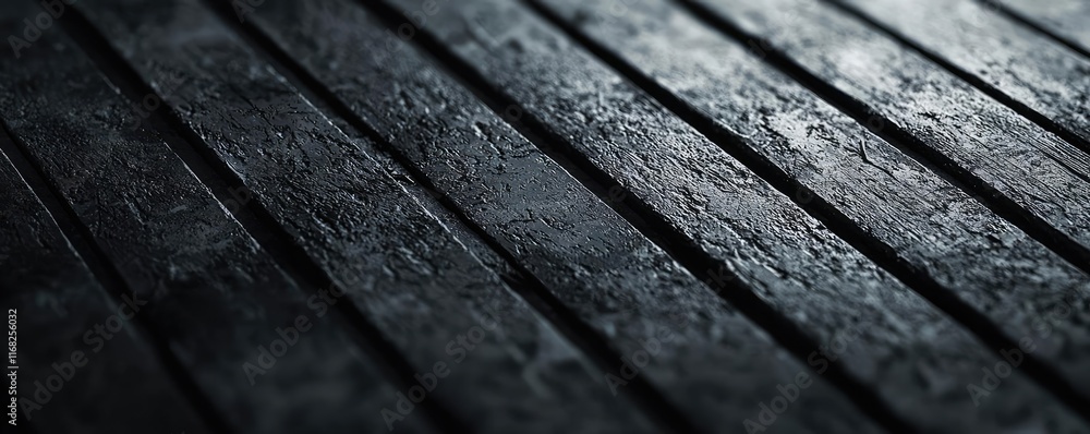 Poster Grungy abstract background idea. Textured dark wooden surface with parallel lines and subtle highlights.