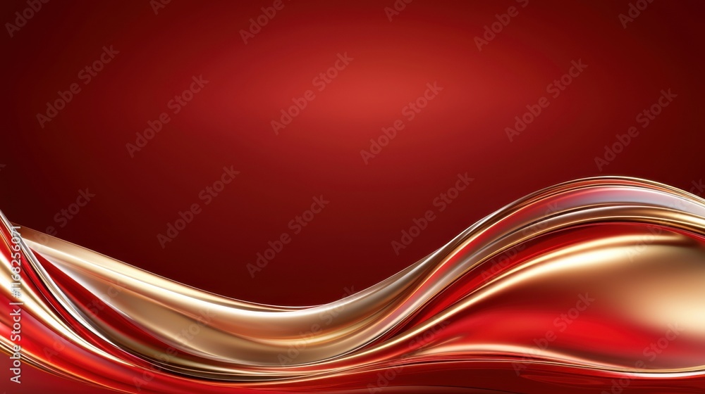 Poster a vibrant abstract background featuring flowing lines of red and gold, perfect for design projects, 
