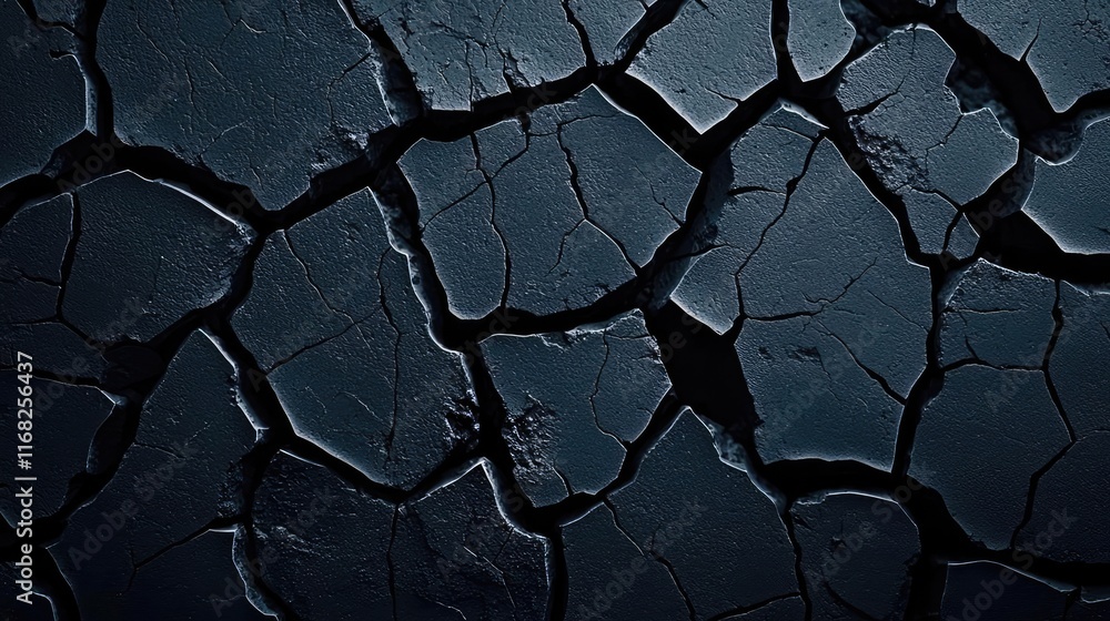 Poster Grungy abstract background idea. Close-up of cracked soil surface revealing texture and environmental impact.