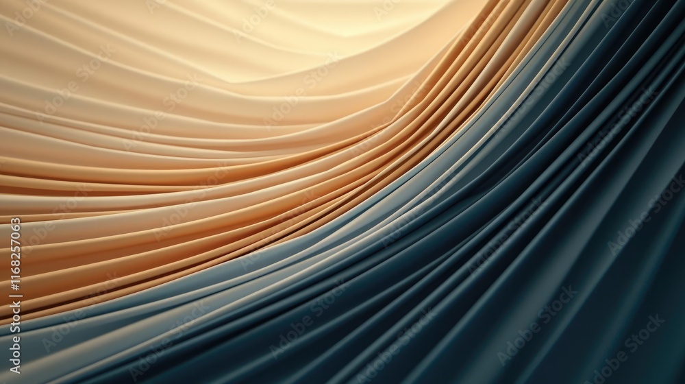 Poster Galaxy abstract background concept. Abstract fabric texture with flowing curves in warm and cool tones for creative design.