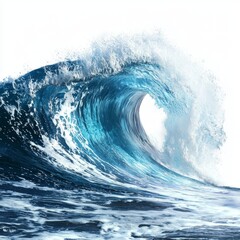Powerful Ocean Wave with Blue and White Foam Capturing the Essence of Nature's Strength and Beauty in Motion