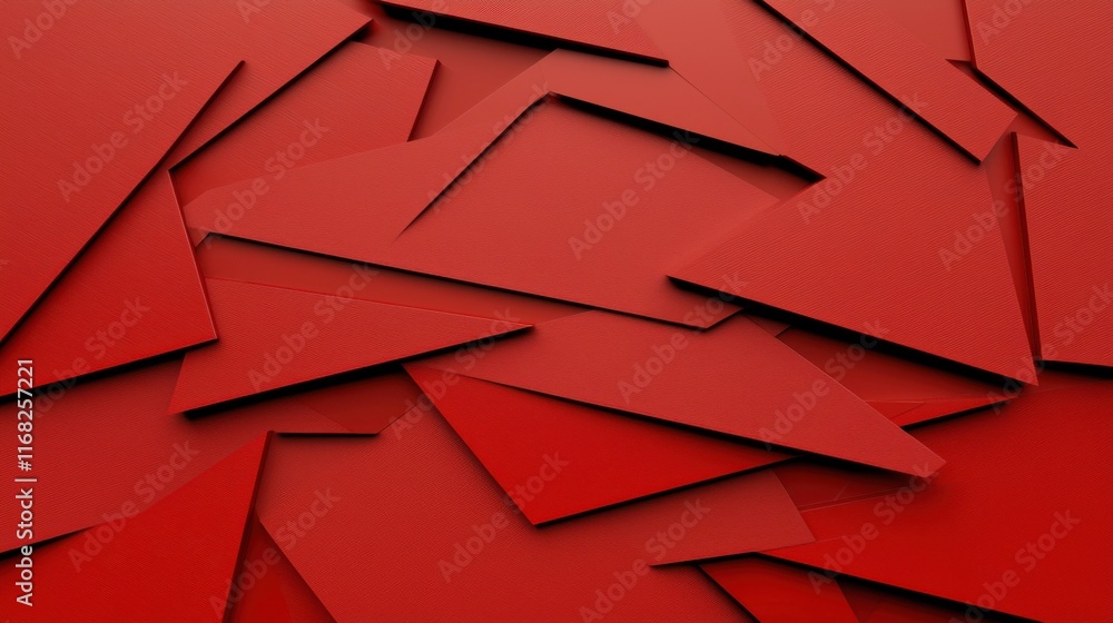 Poster a vibrant collection of overlapping red paper shapes creating an abstract and dynamic background for