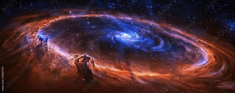 Aufkleber galaxy abstract background concept. stunning galaxy swirl with vibrant colors and cosmic details in 