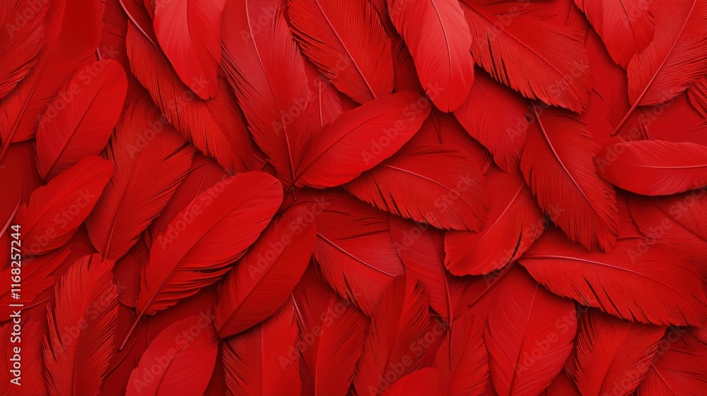 Poster a vibrant collection of red feathers, creating a rich and textured backdrop for creative application