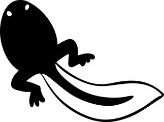 hand drawn vector illustration of tadpole.