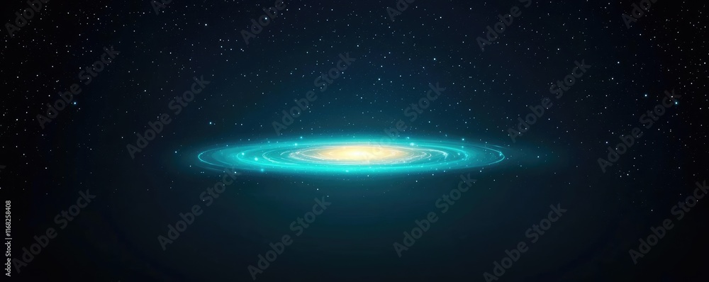 Poster galaxy abstract background concept. a stunning visualization of a galaxy with vibrant colors and dee