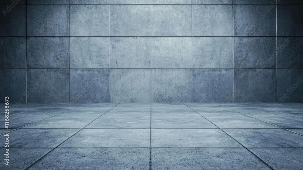 Poster Grungy abstract background idea. A modern, minimalist concrete room with textured walls and smooth flooring.