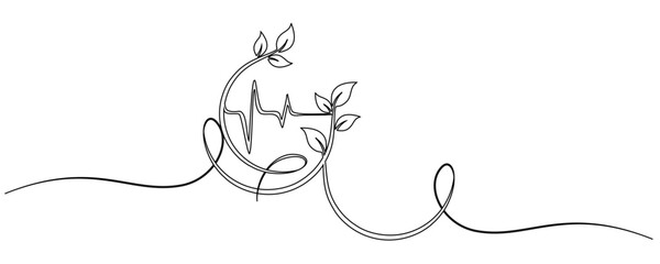 line art illustration of earth day