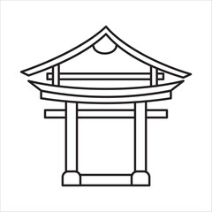 Shrine icon outline vector