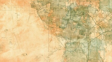 Faded vintage map with a soft texture and subtle color changes for an antique feel