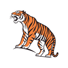 Bengal tiger isolated