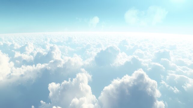 Soft cloudscape background with fluffy white clouds and soft blue sky