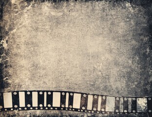 Naklejka premium A vintage aesthetic background featuring a retro film frame with visible grain, dust, and scratches