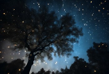 dazzli meteor majestic breathtaking shower night trees sky fireball illuminate amongst