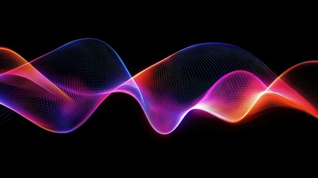 Abstract lines of light in a futuristic neon style creating a sense of movement