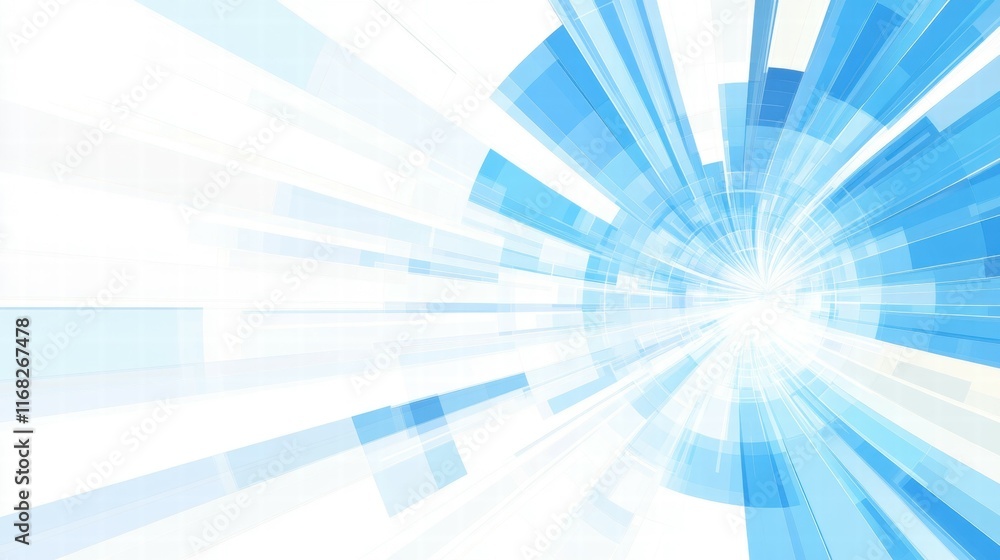Aufkleber abstract blue and white design with radial lines suggesting movement and speed.