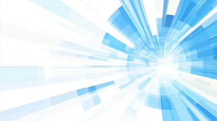 Obraz premium Abstract blue and white design with radial lines suggesting movement and speed.