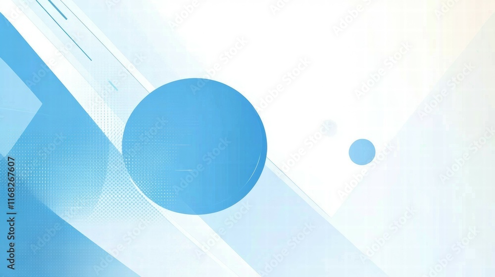 Poster Abstract blue graphic design with circles and lines for modern visual presentations.