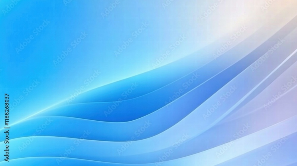 Poster a smooth gradient background featuring soft blue waves, ideal for digital design.