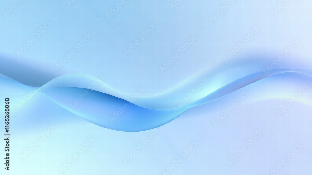 Poster A smooth gradient of blue waves creating a calming and serene background.