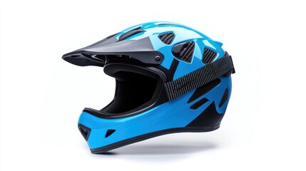 Blue and Black Full Face Bicycle Helmet