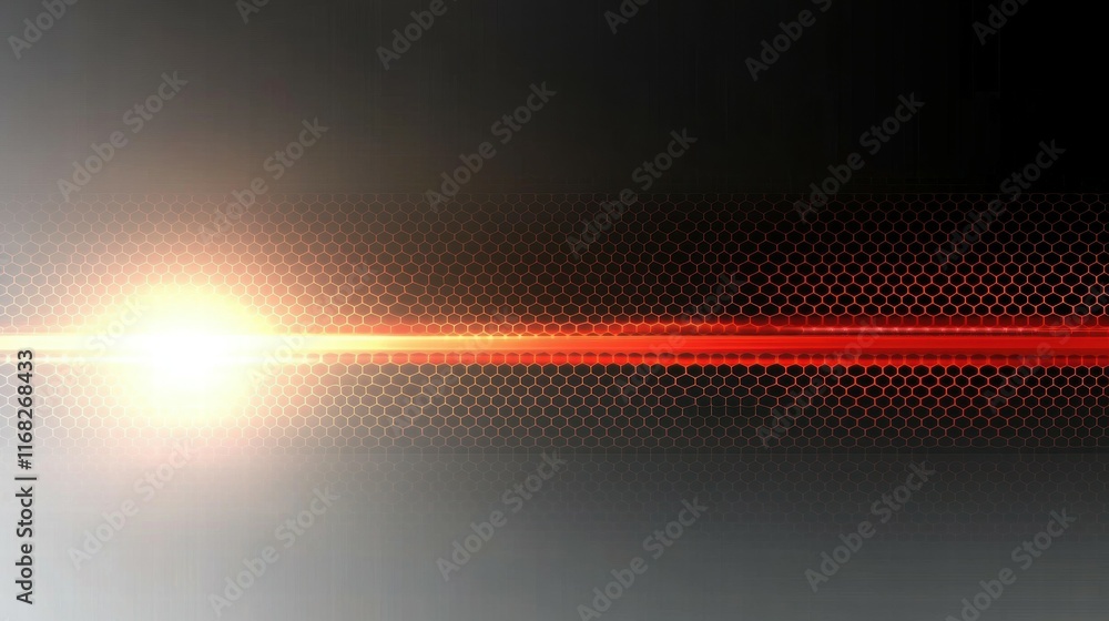 Poster abstract design featuring a glowing line against a dark, textured background.