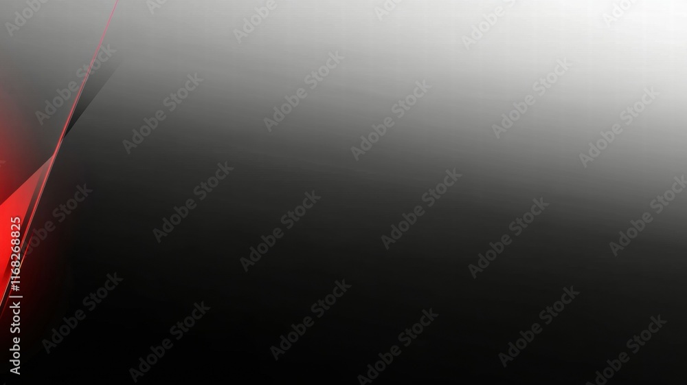 Poster Abstract design featuring smooth gradients and a hint of red against a monochrome background.