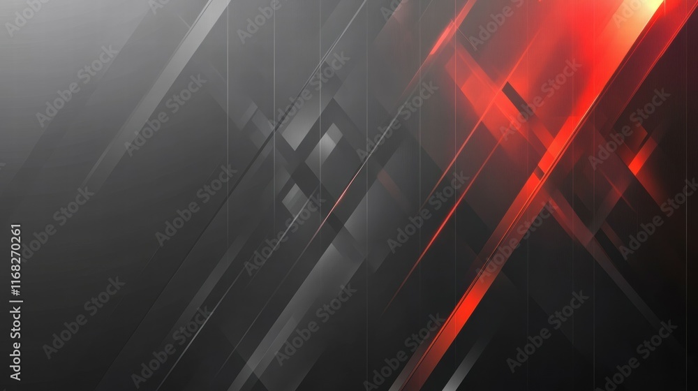 Aufkleber abstract design with red and black geometric shapes and lines for modern backgrounds.
