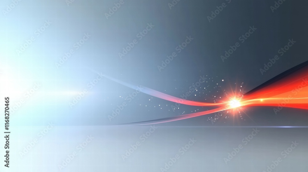 Poster Abstract design featuring light trails and sparkles on a gradient background.
