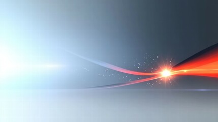 Abstract design featuring light trails and sparkles on a gradient background.