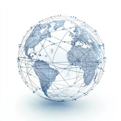 Global Network Connection with Lines and Nodes Illustrating Digital Communication and Interconnectedness in a Modern World