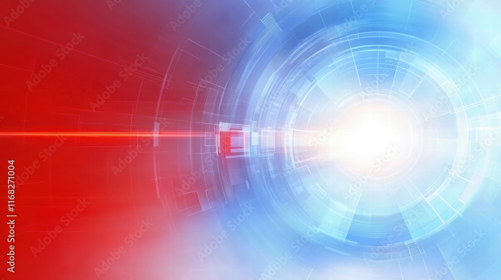 Poster abstract digital background with light effects in red and blue tones.