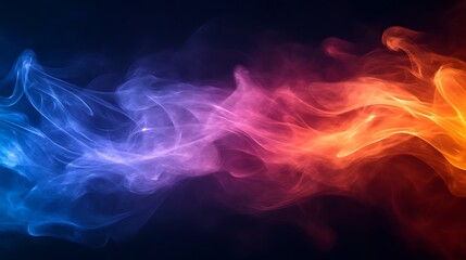 Fototapeta premium Abstract Colorful Smoke: Dynamic Blue, Red, and Orange Swirls