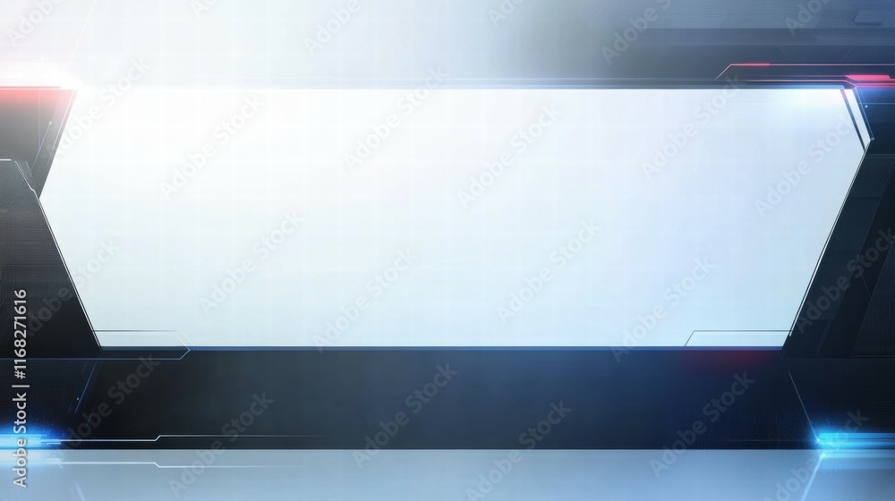 Poster a sleek digital interface with a blank space for text or graphics.
