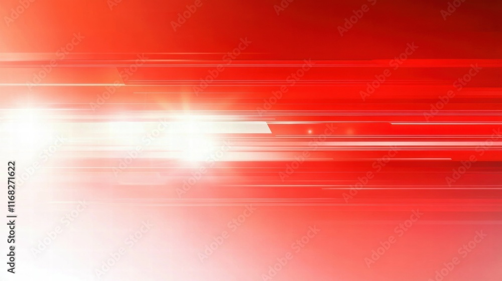Poster abstract red background with light streaks, conveying energy and motion.