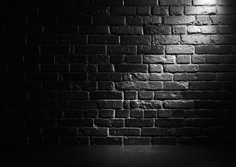 Dark brick wall background with spotlight. (2)