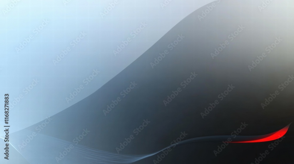 Aufkleber Abstract gradient design with smooth curves and a hint of red against a light background.