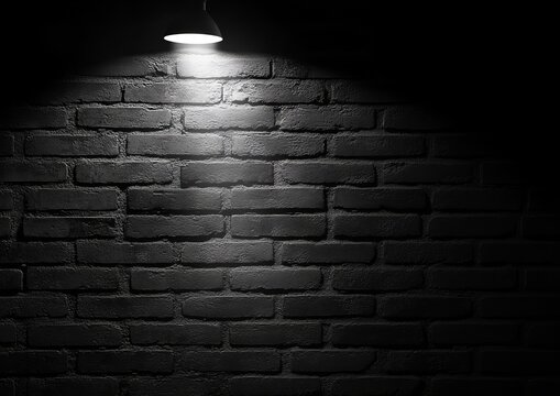 Fototapeta Illuminated brick wall background.