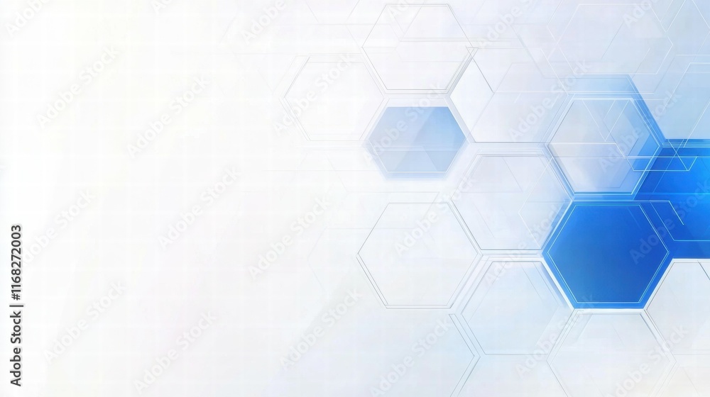 Poster Abstract background with hexagonal shapes and blue accents for design or presentation use.