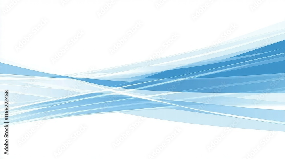 Poster Abstract blue wave design with soft gradients for backgrounds or digital graphics.