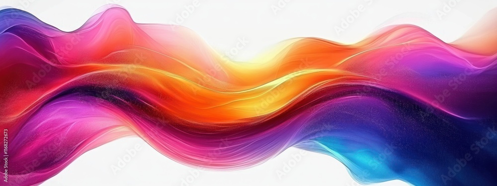 Poster abstract wave gradient color brush stroke background design with orange to purple flow