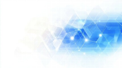 Abstract blue geometric background with light effects for digital design.