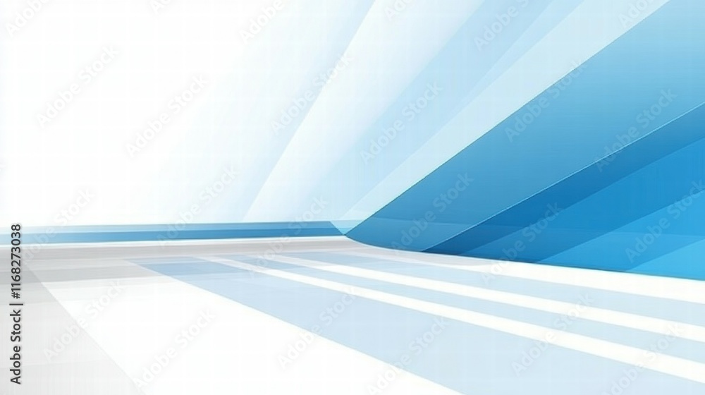 Poster Abstract blue and white geometric background with gradients and lines for design use.