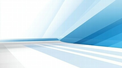 Abstract blue and white geometric background with gradients and lines for design use.