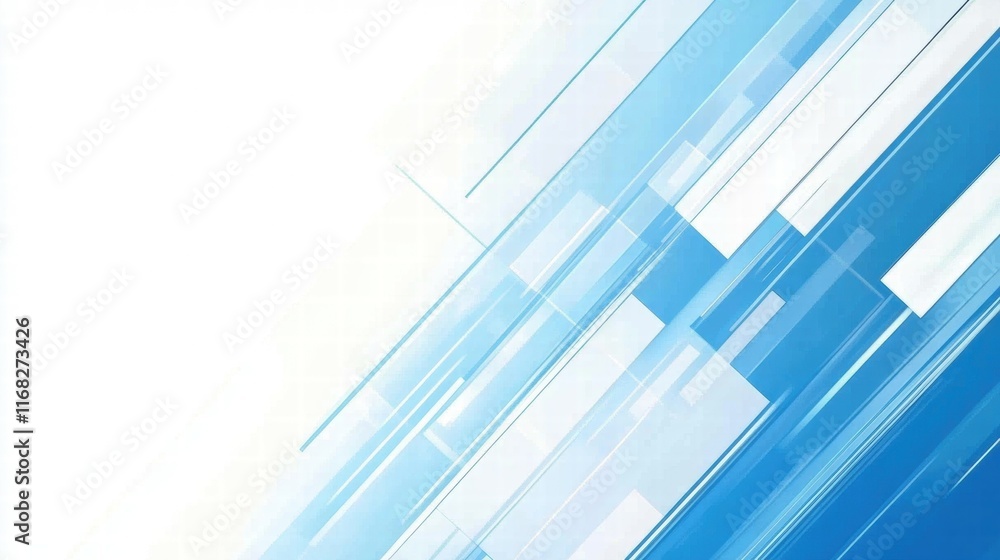 Aufkleber Abstract blue geometric design with layered shapes, creating a modern and dynamic visual effect.