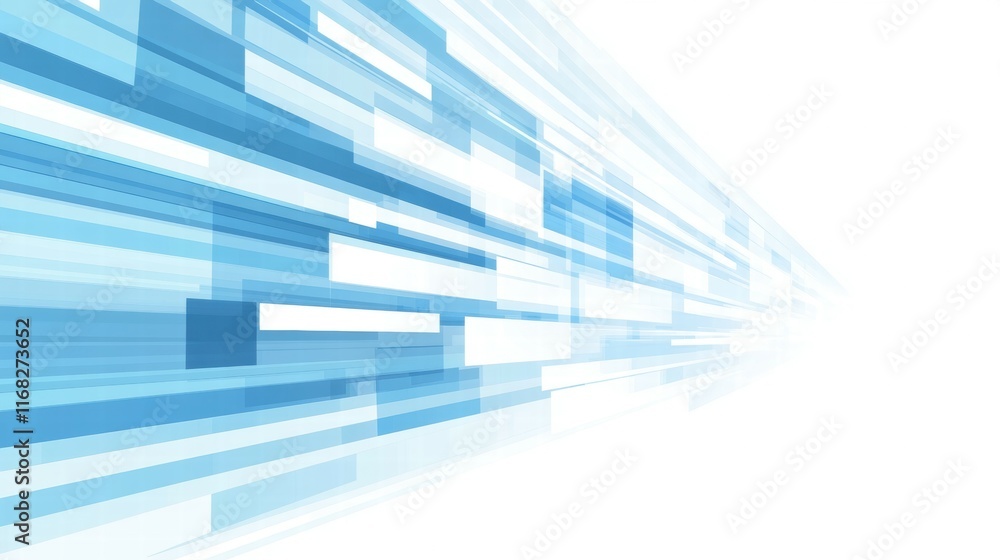 Poster Abstract blue lines creating a sense of motion and depth.