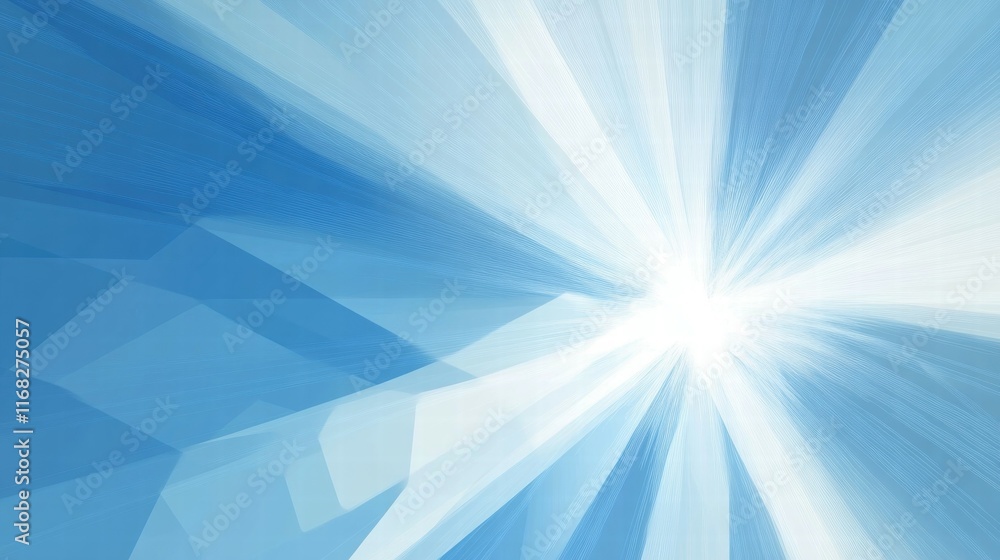 Poster Abstract blue rays radiating from a bright center, creating a dynamic and vibrant effect.