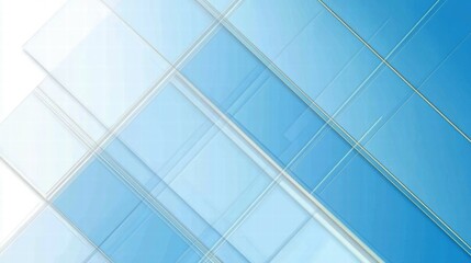 Abstract blue geometric design with layered shapes and transparency effects.