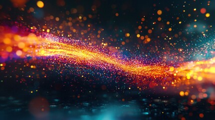 Fototapeta premium Vibrant Cosmic Stream: A Symphony of Light and Color